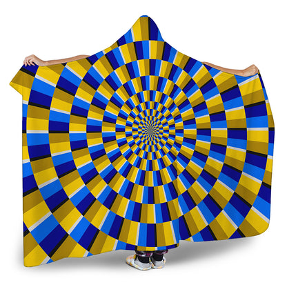 Dartboard Moving Optical Illusion Hooded Blanket