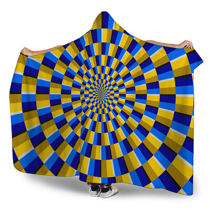 Dartboard Moving Optical Illusion Hooded Blanket