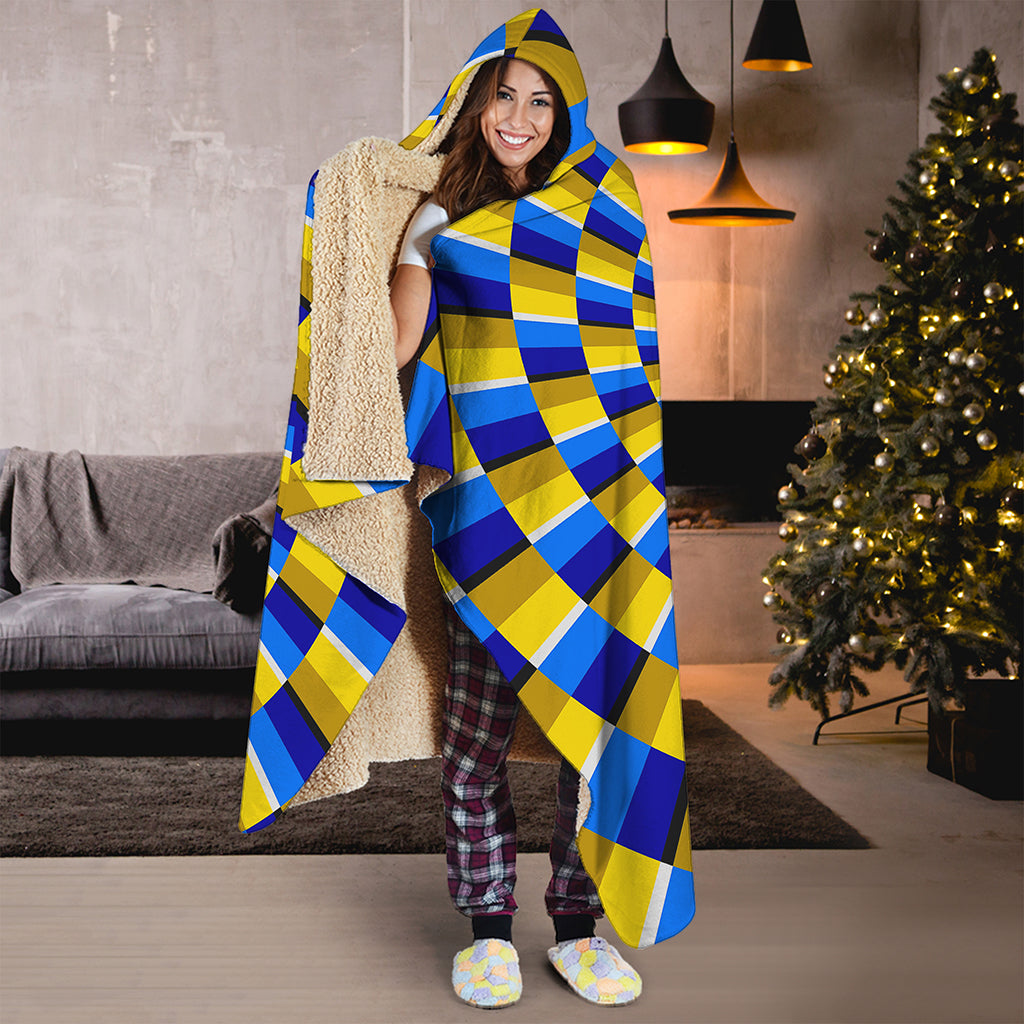 Dartboard Moving Optical Illusion Hooded Blanket