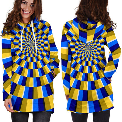 Dartboard Moving Optical Illusion Hoodie Dress GearFrost