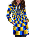 Dartboard Moving Optical Illusion Pullover Hoodie Dress