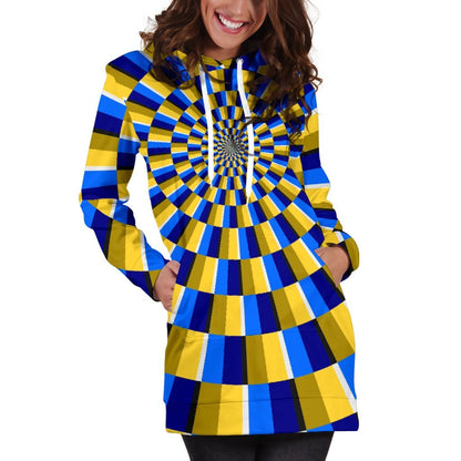 Dartboard Moving Optical Illusion Hoodie Dress GearFrost