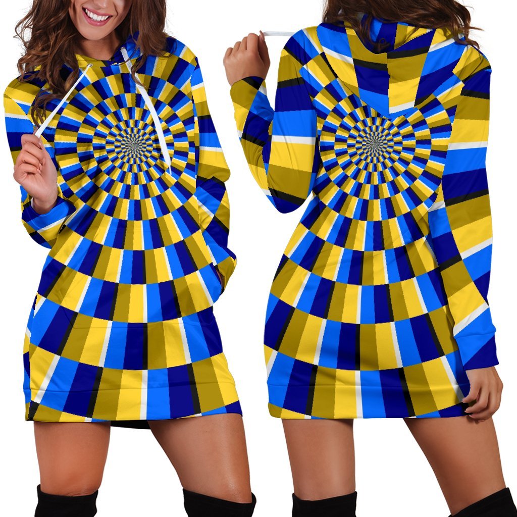 Dartboard Moving Optical Illusion Hoodie Dress GearFrost