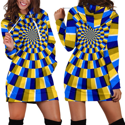 Dartboard Moving Optical Illusion Hoodie Dress GearFrost