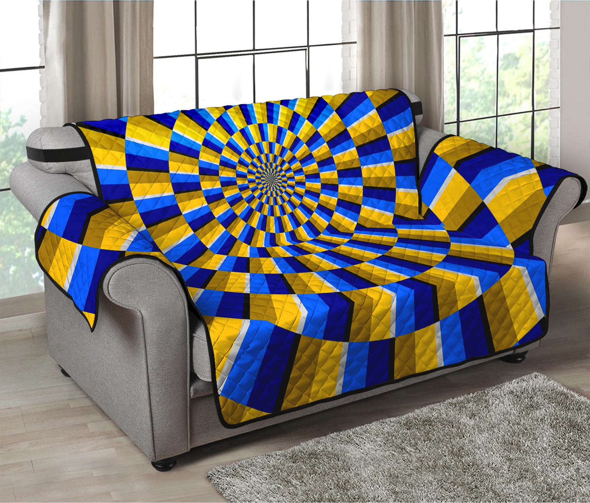 Dartboard Moving Optical Illusion Loveseat Protector