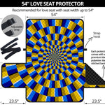 Dartboard Moving Optical Illusion Loveseat Protector