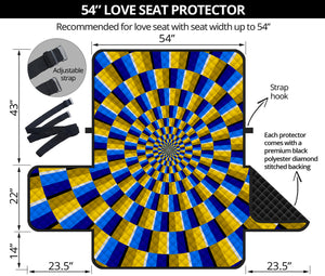 Dartboard Moving Optical Illusion Loveseat Protector