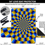 Dartboard Moving Optical Illusion Loveseat Protector