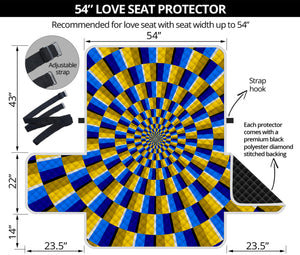 Dartboard Moving Optical Illusion Loveseat Protector