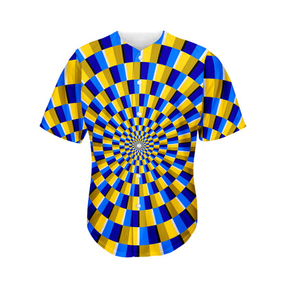 Dartboard Moving Optical Illusion Men's Baseball Jersey
