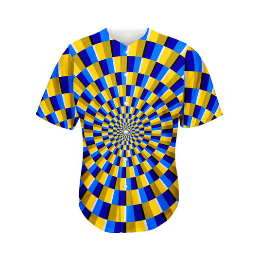 Dartboard Moving Optical Illusion Men's Baseball Jersey