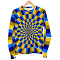Dartboard Moving Optical Illusion Men's Crewneck Sweatshirt