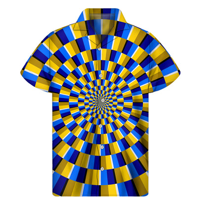 Dartboard Moving Optical Illusion Men's Short Sleeve Shirt
