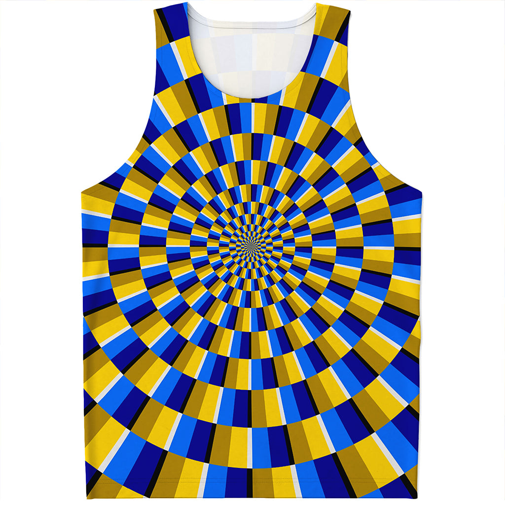Dartboard Moving Optical Illusion Men's Tank Top