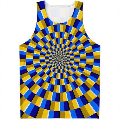 Dartboard Moving Optical Illusion Men's Tank Top