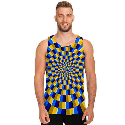 Dartboard Moving Optical Illusion Men's Tank Top