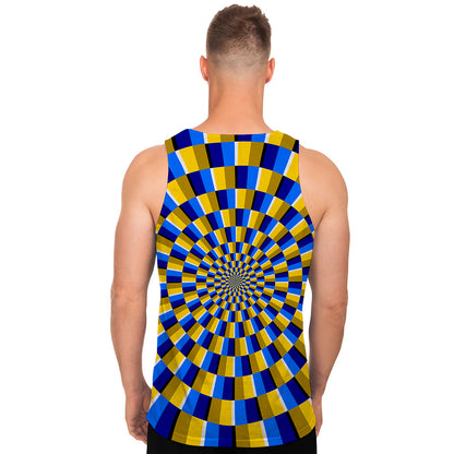 Dartboard Moving Optical Illusion Men's Tank Top