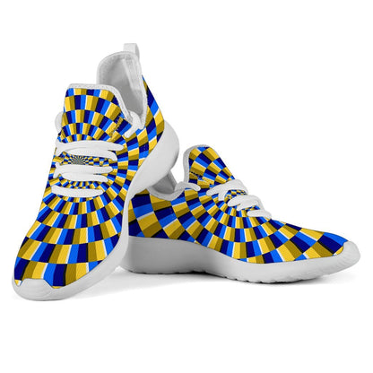 Dartboard Moving Optical Illusion Mesh Knit Shoes GearFrost