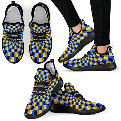 Dartboard Moving Optical Illusion Mesh Knit Shoes GearFrost