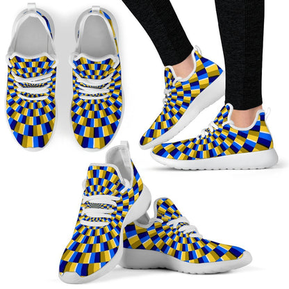 Dartboard Moving Optical Illusion Mesh Knit Shoes GearFrost