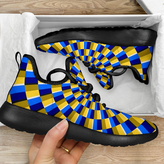 Dartboard Moving Optical Illusion Mesh Knit Shoes GearFrost