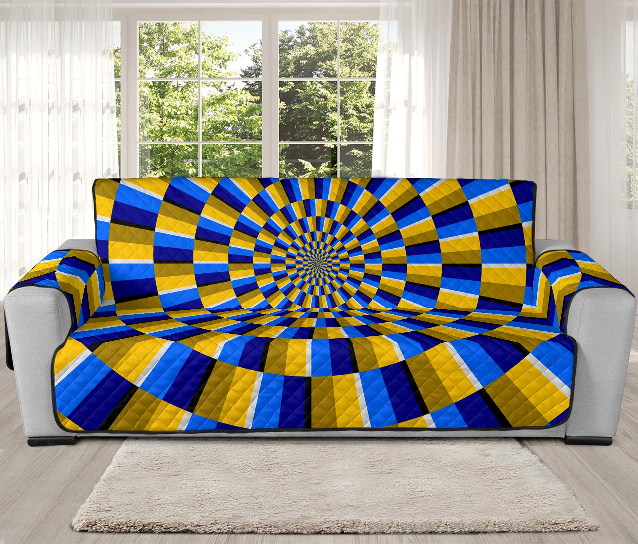 Dartboard Moving Optical Illusion Oversized Sofa Protector