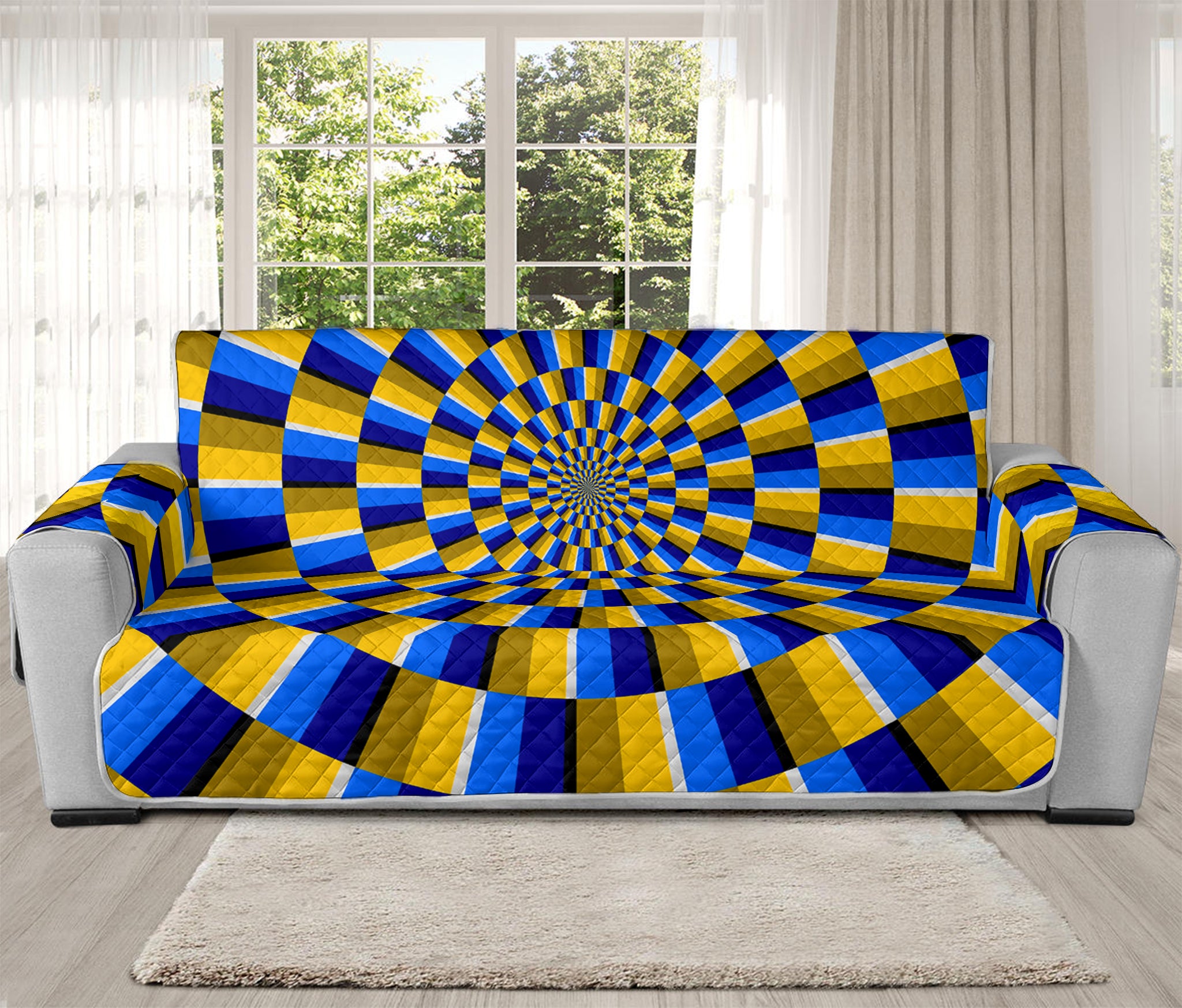 Dartboard Moving Optical Illusion Oversized Sofa Protector