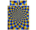 Dartboard Moving Optical Illusion Quilt Bed Set