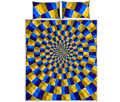 Dartboard Moving Optical Illusion Quilt Bed Set