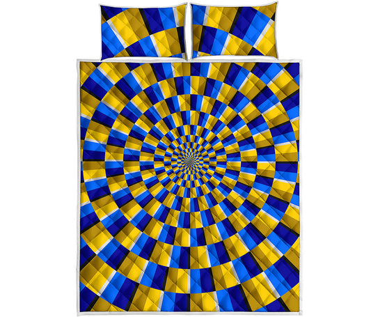 Dartboard Moving Optical Illusion Quilt Bed Set