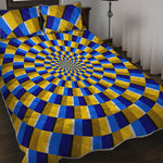 Dartboard Moving Optical Illusion Quilt Bed Set