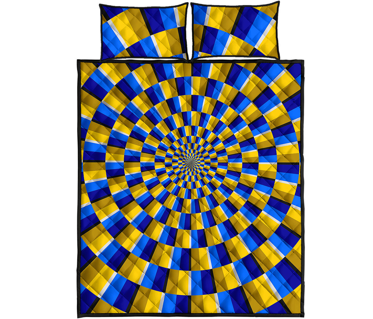 Dartboard Moving Optical Illusion Quilt Bed Set