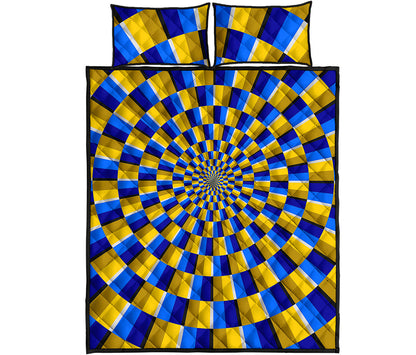 Dartboard Moving Optical Illusion Quilt Bed Set