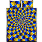 Dartboard Moving Optical Illusion Quilt Bed Set
