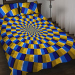 Dartboard Moving Optical Illusion Quilt Bed Set
