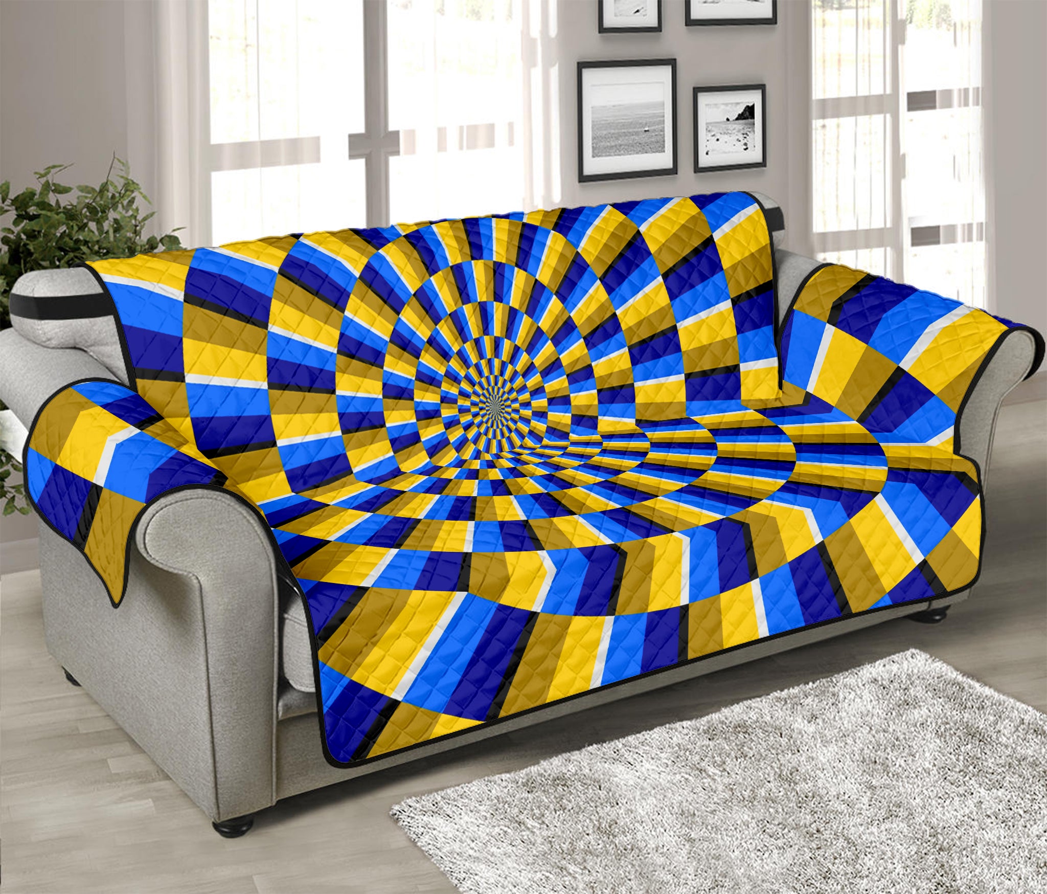 Dartboard Moving Optical Illusion Sofa Protector