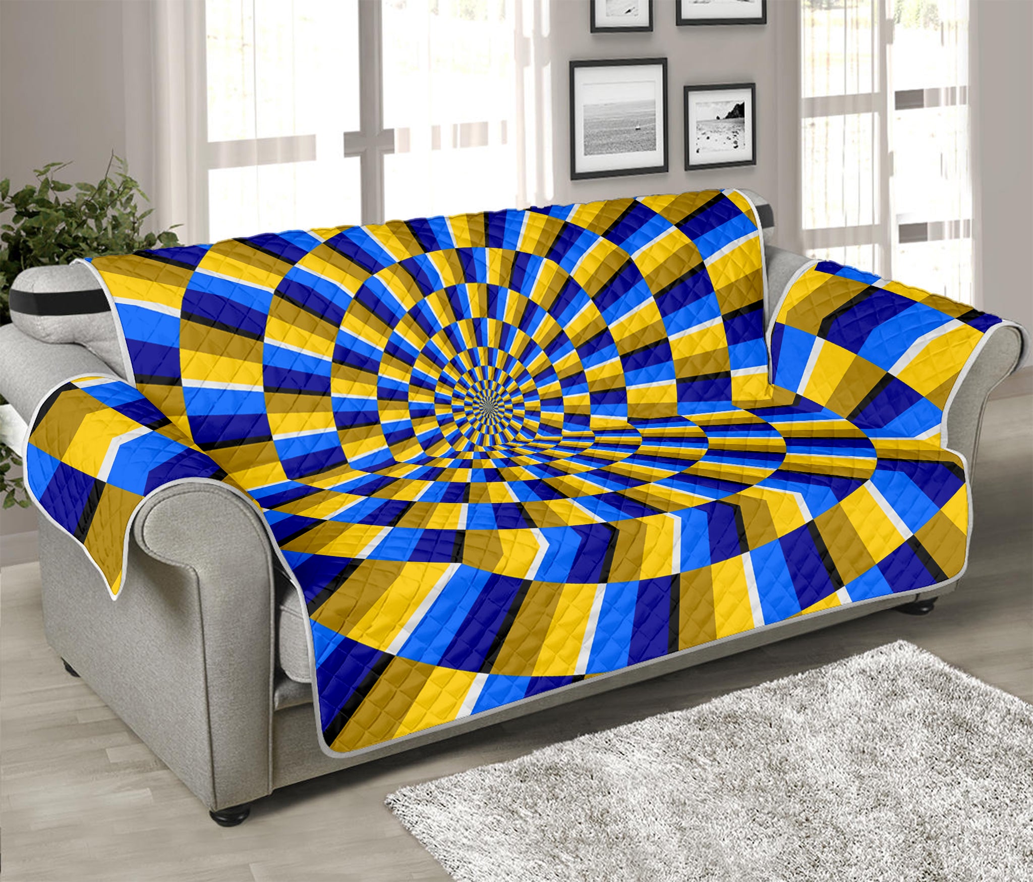 Dartboard Moving Optical Illusion Sofa Protector