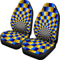 Dartboard Moving Optical Illusion Universal Fit Car Seat Covers