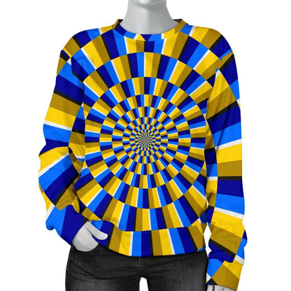 Dartboard Moving Optical Illusion Women's Crewneck Sweatshirt GearFrost