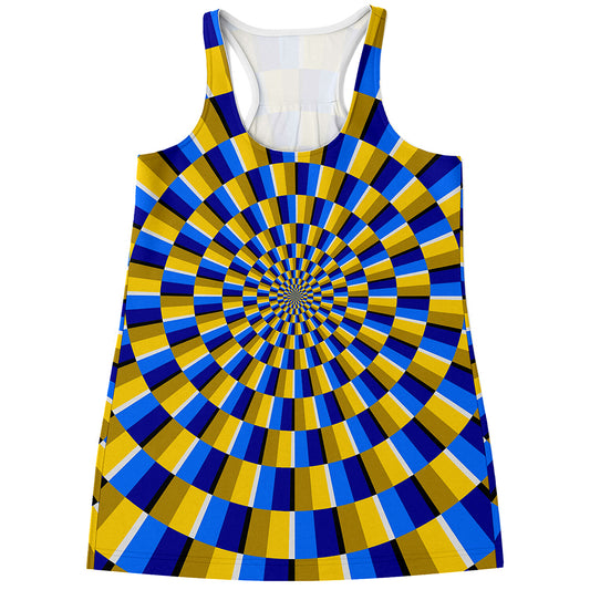 Dartboard Moving Optical Illusion Women's Racerback Tank Top