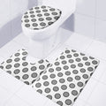Dartboard Pattern Print 3 Piece Bath Mat Set