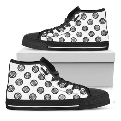 Dartboard Pattern Print Black High Top Shoes