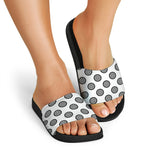 Dartboard Pattern Print Black Slide Sandals