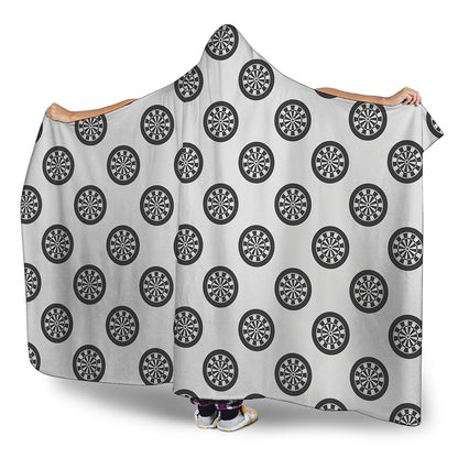 Dartboard Pattern Print Hooded Blanket