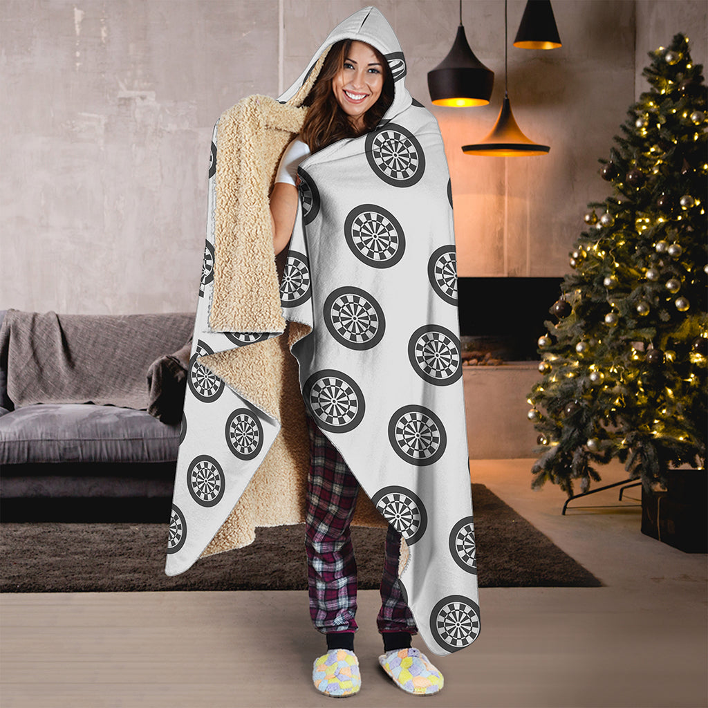 Dartboard Pattern Print Hooded Blanket