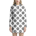 Dartboard Pattern Print Pullover Hoodie Dress