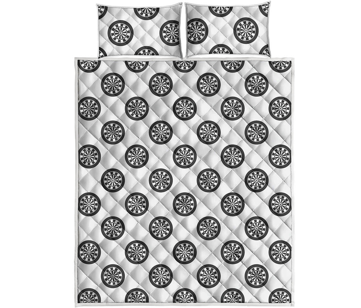 Dartboard Pattern Print Quilt Bed Set