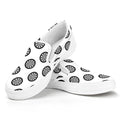 Dartboard Pattern Print White Slip On Sneakers