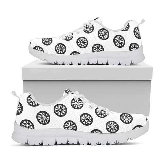 Dartboard Pattern Print White Sneakers