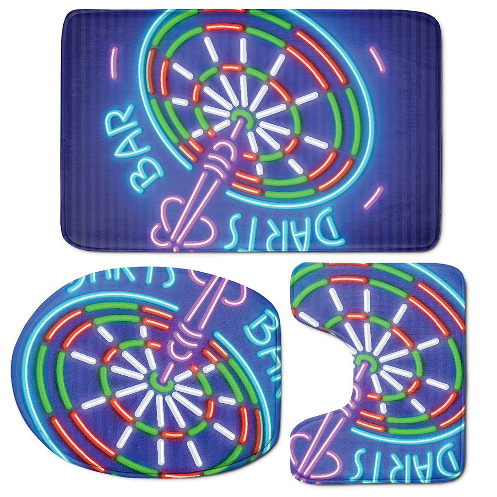 Darts Bar Sign Print 3 Piece Bath Mat Set